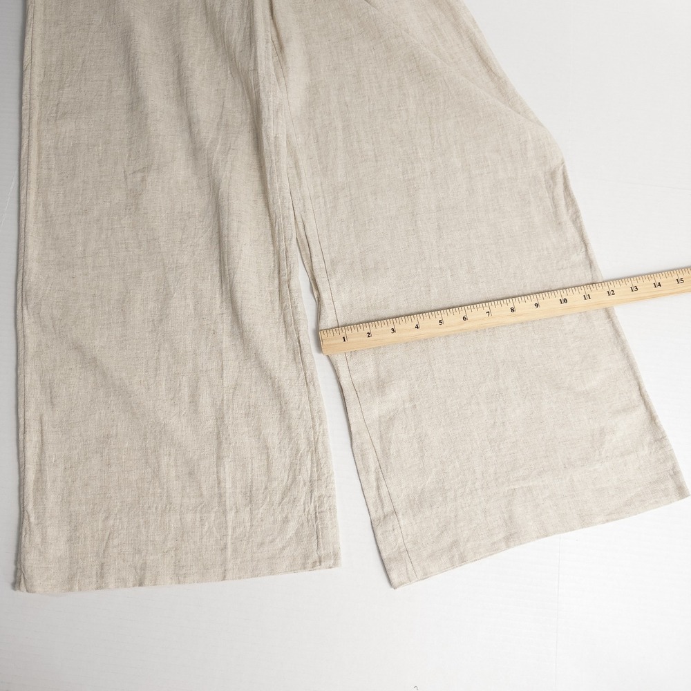 Abercrombie Fitch Linen Blend High Rise Wide Leg Trouser Pant Women 30/10L Beige - Picture 6 of 16